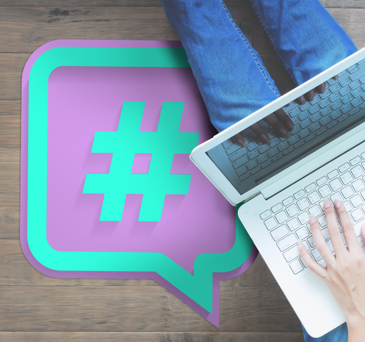 Hashtag Speech Bubble custom rug - TenStickers