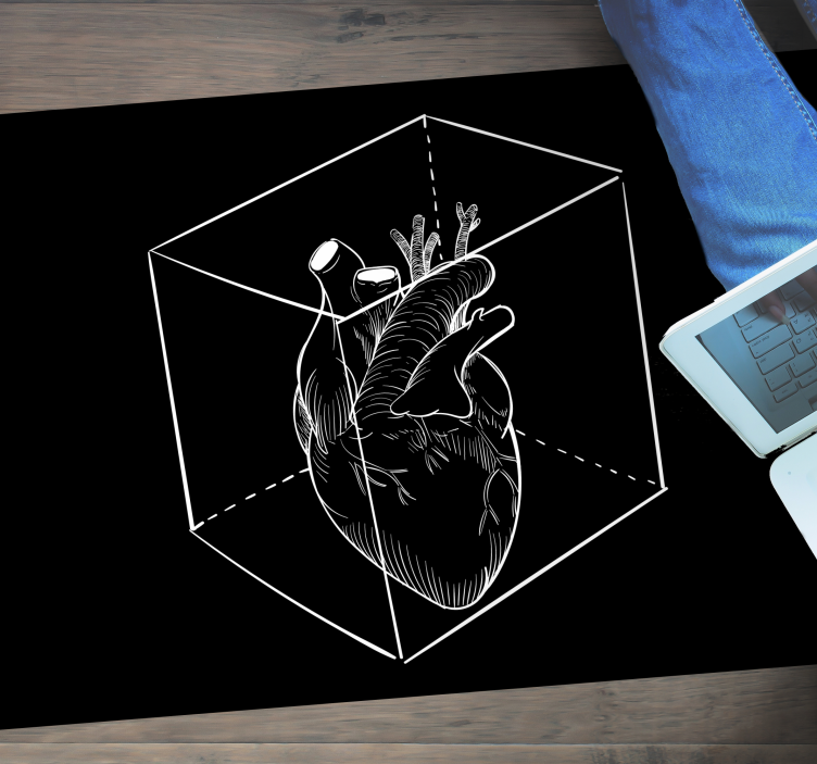 Heart Illustration modern vinyl rug - TenStickers