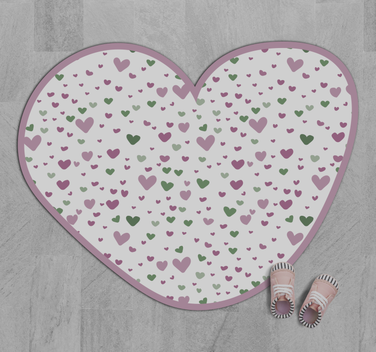 Heart Patterned Decor kids vinyl rug - TenStickers