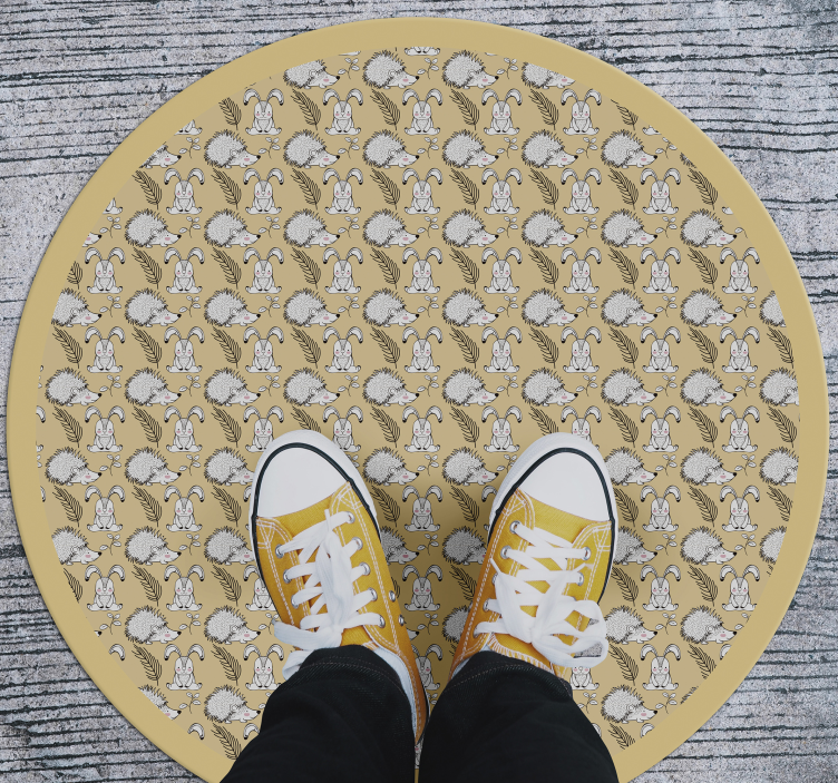 Hedgehog Illustration nursery vinyl rug - TenStickers