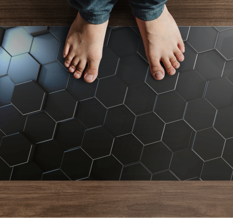 Hexagonal Gradient geometric vinyl rug - TenStickers