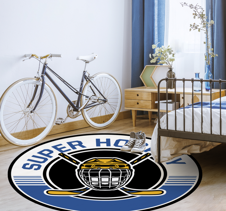 Hockey Emblem game vinyl rug - TenStickers