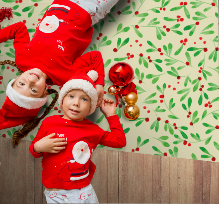 Holiday Berry Pattern Christmas carpet runner - TenStickers