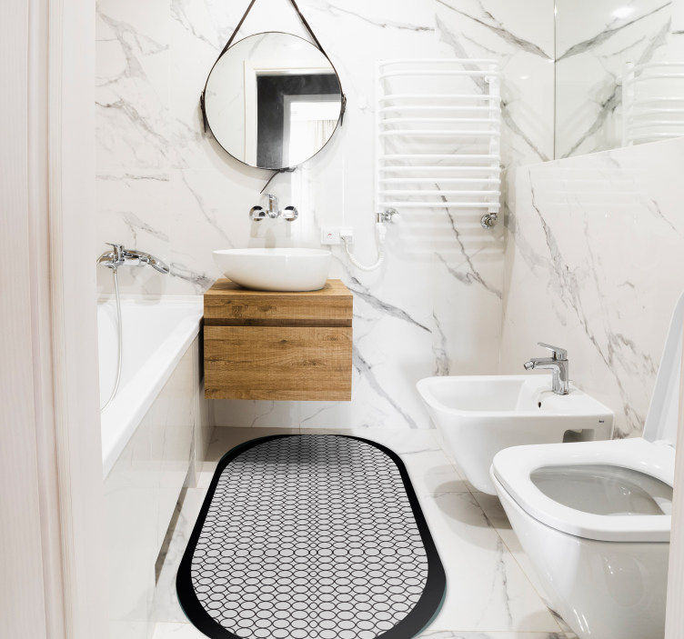 Honeycomb Bath Mat bathroom vinyl rug - TenStickers