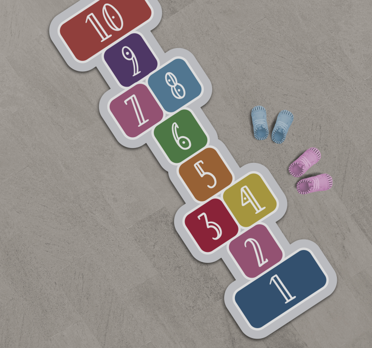 Hopscotch Sequence game vinyl rug - TenStickers