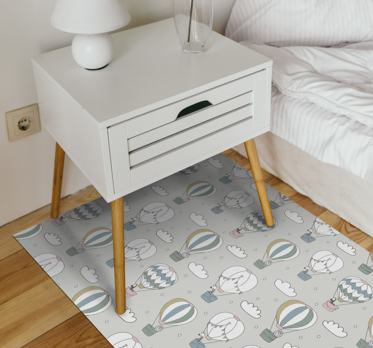 Inflatable grey balloons kids vinyl rug - TenStickers
