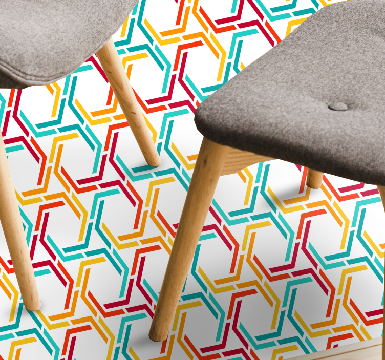 Interlocking Pattern geometric vinyl rug - TenStickers