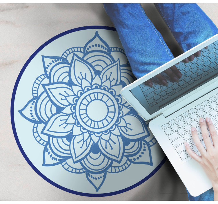 Intricate Floral Motif mandala vinyl rug - TenStickers