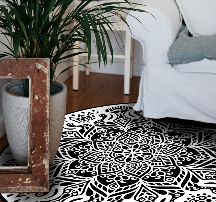 Intricate Mandala Design mandala vinyl rug - TenStickers