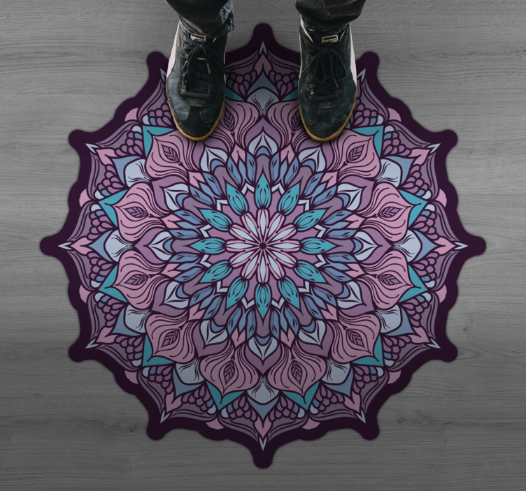 Intricate Mandala Detail mandala vinyl rug - TenStickers