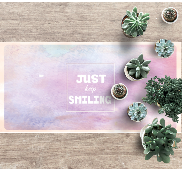 Just keep smiling watercolor rectangular rug - TenStickers