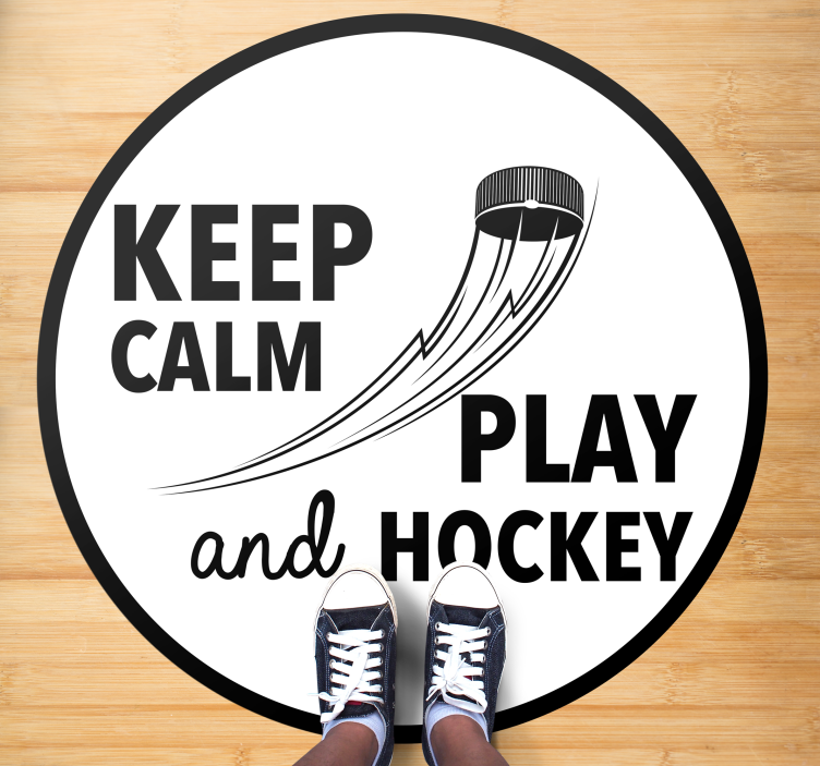 Keep Calm and Play Hockey custom rug - TenStickers