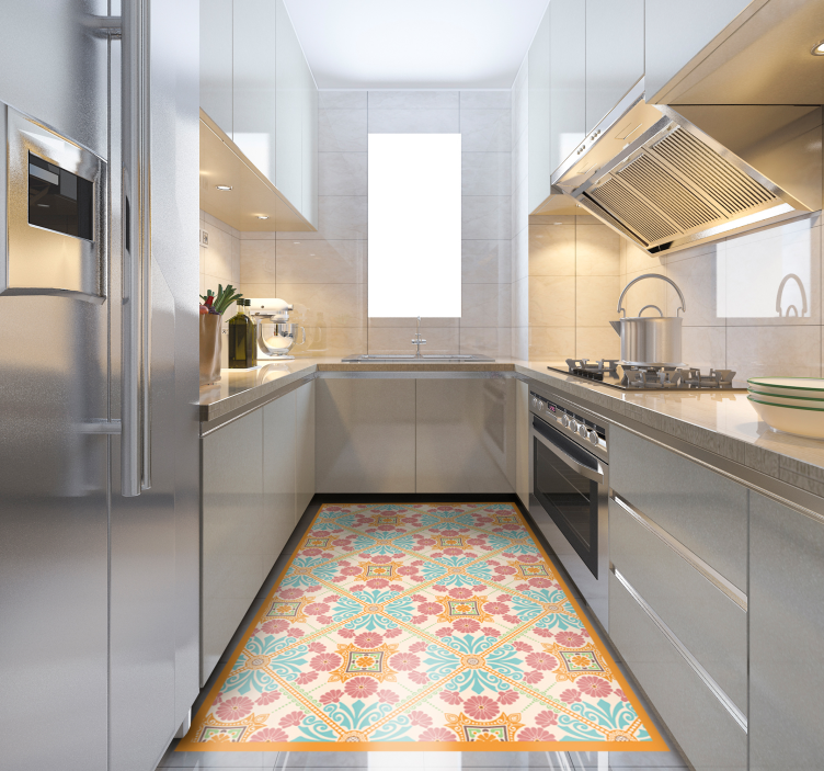 Kitchen Colorful Mosaic kitchen vinyl rug - TenStickers