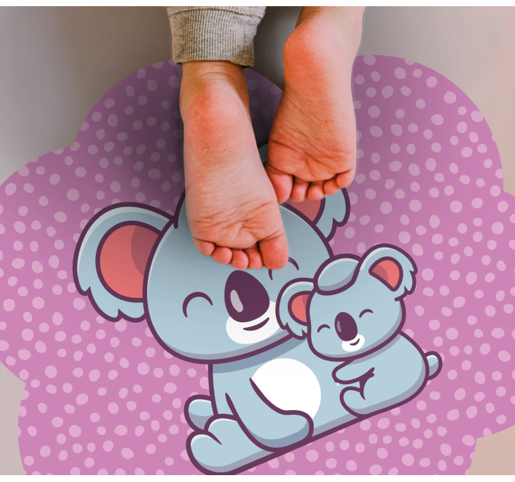Koala family design kids vinyl rug - TenStickers