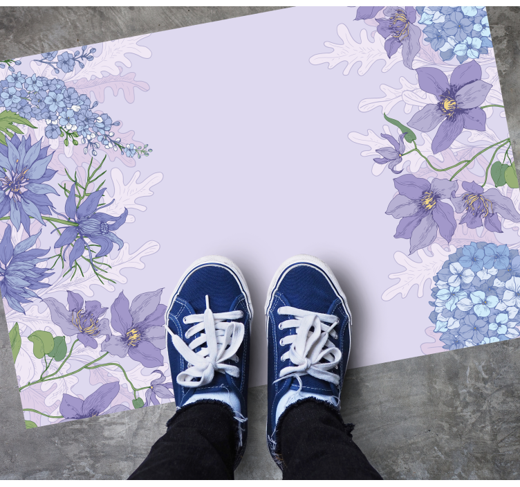 Lavender botanical highlights floral vinyl rug - TenStickers