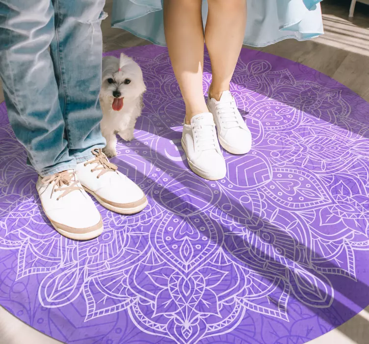 Lavender Pattern mandala vinyl rug - TenStickers