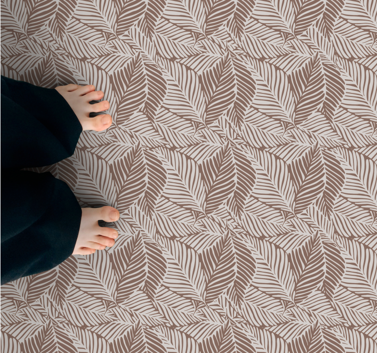 Leaf Patterned Surface floral vinyl rug - TenStickers