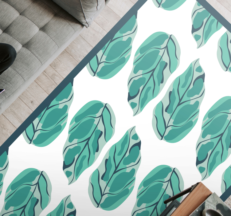 Leafy Botanical floral vinyl rug - TenStickers