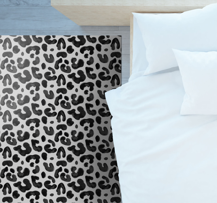 Leopard patterned aesthetic animal print vinyl rug - TenStickers