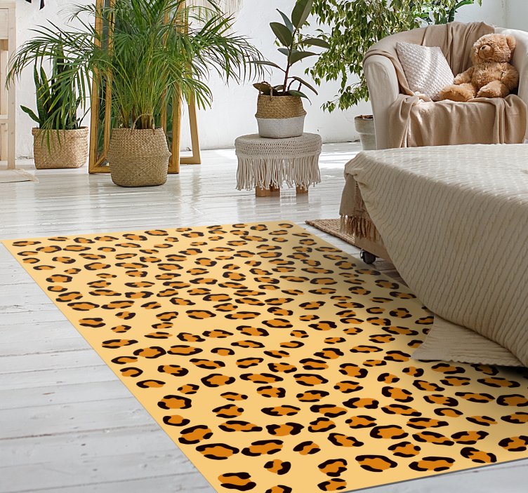 Leopard Spots animal print vinyl rug - TenStickers