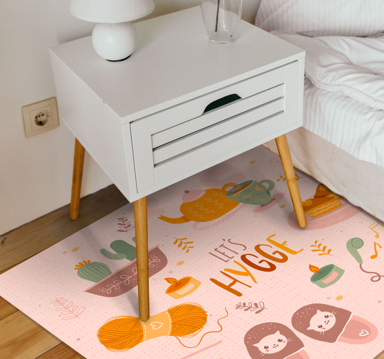 Let's hygge cozy design teen vinyl rug - TenStickers