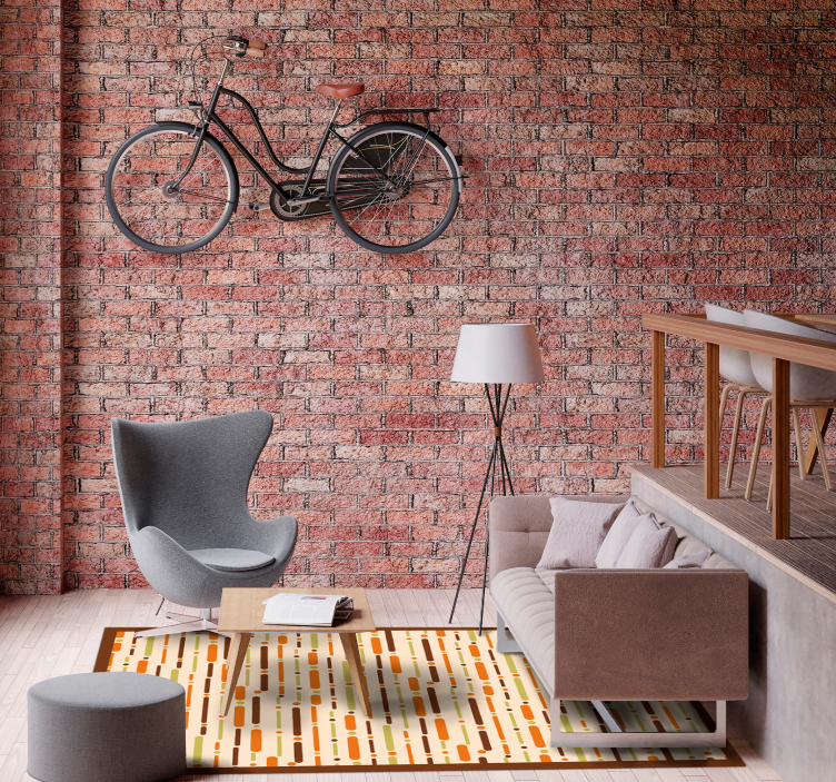 Linear Patterned Decor striped vinyl rug - TenStickers