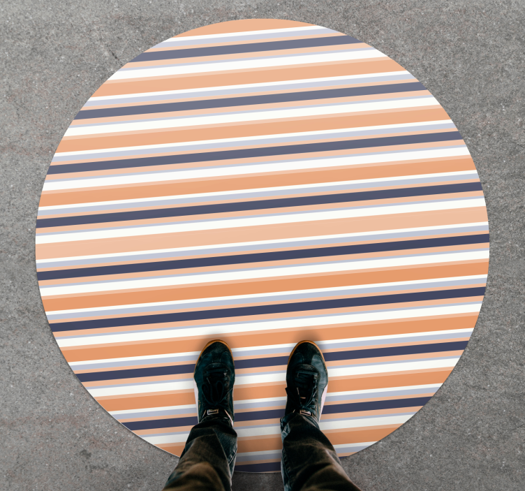 Striped Round Element striped vinyl rug - TenStickers