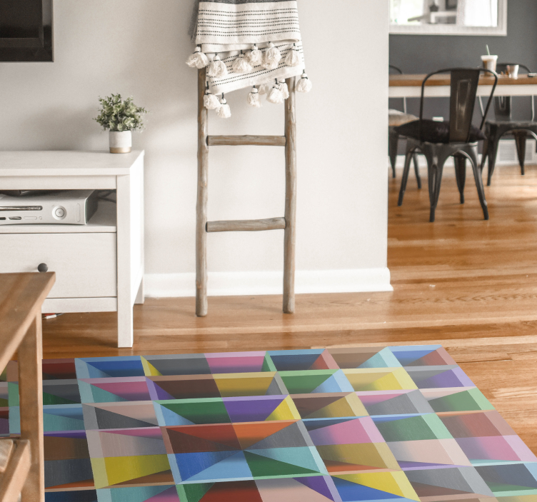 Lively geometry living room vinyl rug - TenStickers