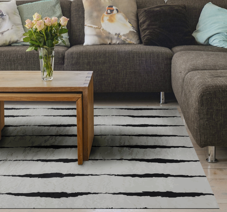 Living room vinyl rug with elegant striped design - TenStickers