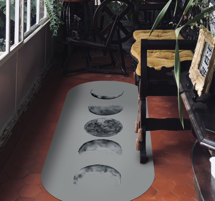 Lunar Phase Sequence nature vinyl rug - TenStickers