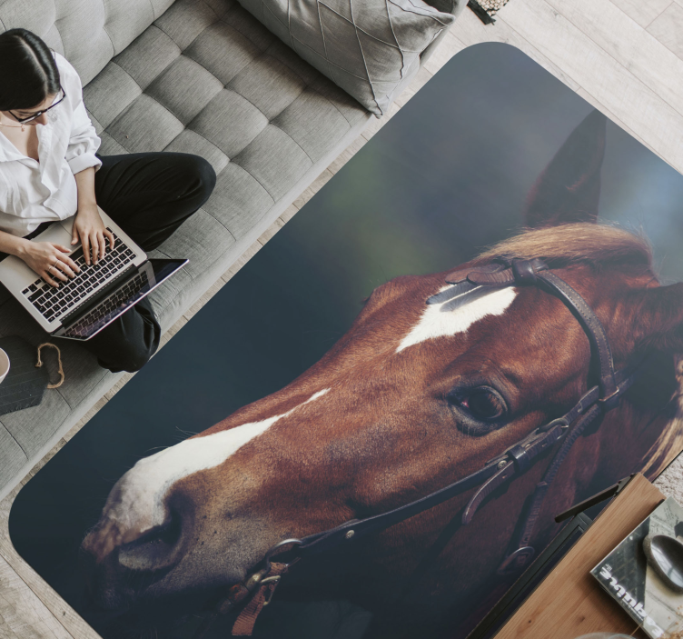 Majestic horse head animal vinyl rug - TenStickers