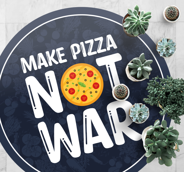 MAKE PIZZA NOT custom rug - TenStickers