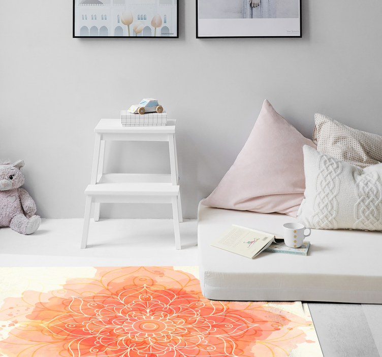 Mandala Bloom mandala vinyl rug - TenStickers