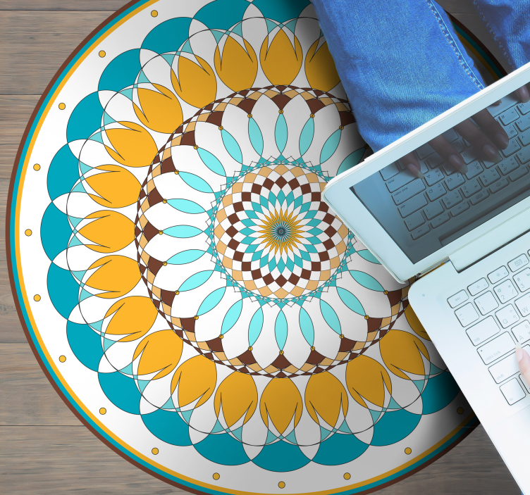 Mandala Concentric Circles mandala vinyl rug - TenStickers