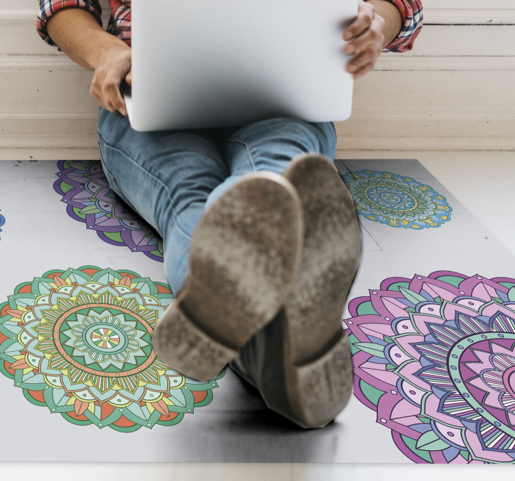 Mandala Ensemble mandala vinyl rug - TenStickers