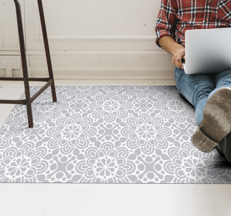 Mandala-Inspired Pattern mandala vinyl rug - TenStickers