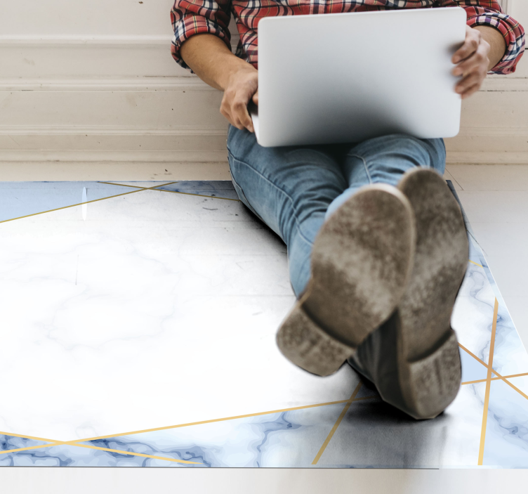 Marble Geometry marble vinyl rug - TenStickers