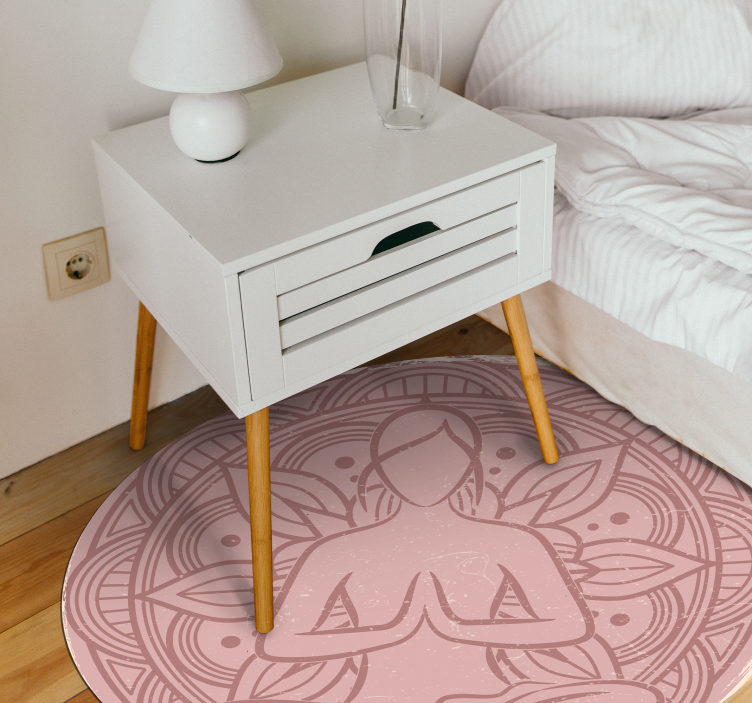 Meditative Mandala mandala vinyl rug - TenStickers