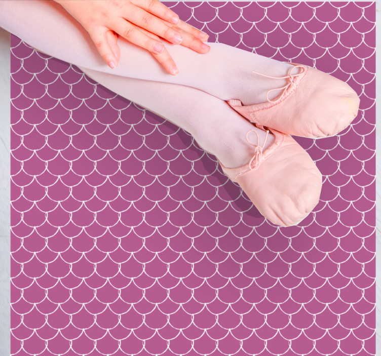 Pink mermaid scale textured vinyl rug - TenStickers