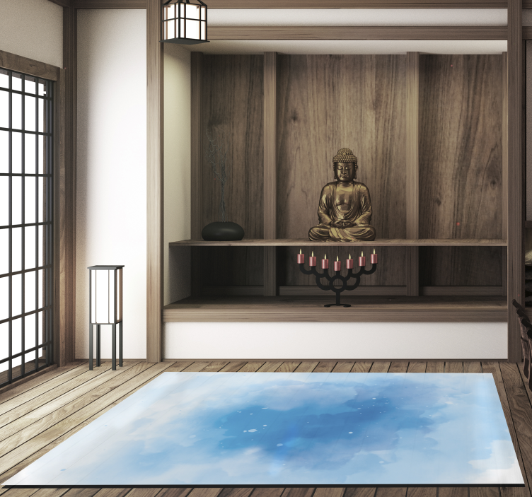 Minimalistic Blue Watercolor minimalist rug - TenStickers