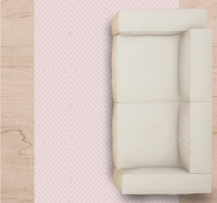 Minimalistic pink square pattern geometric rugs - TenStickers