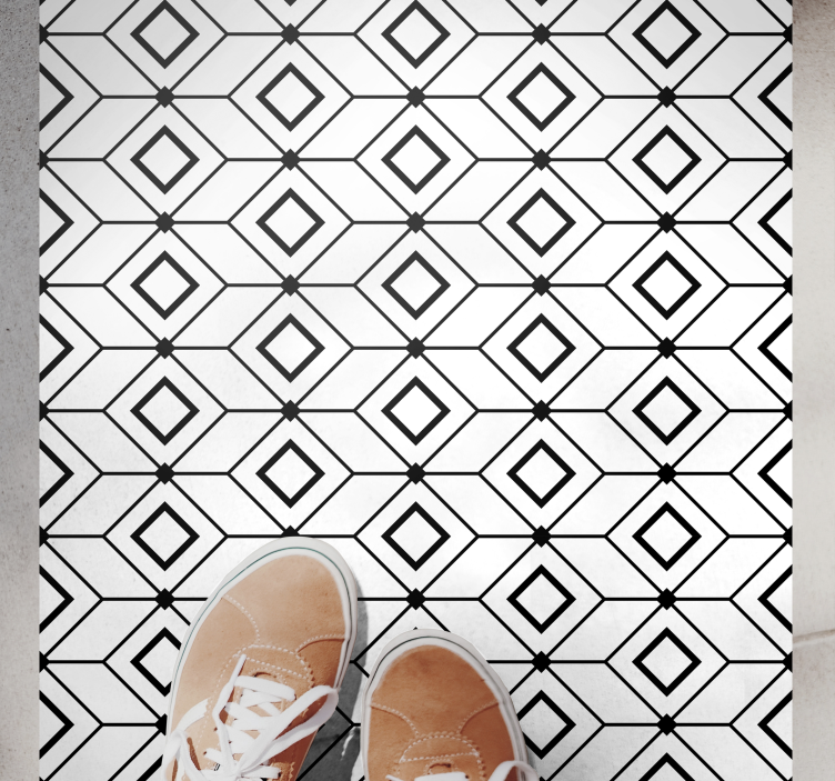 Modern diamond elements geometric vinyl rug - TenStickers