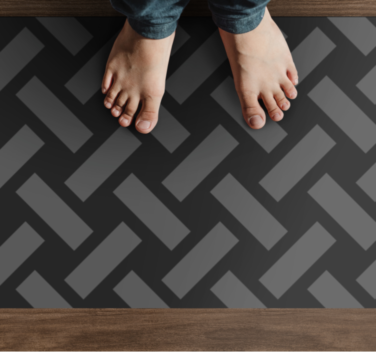 Monochrome Herringbone geometric rug - TenStickers