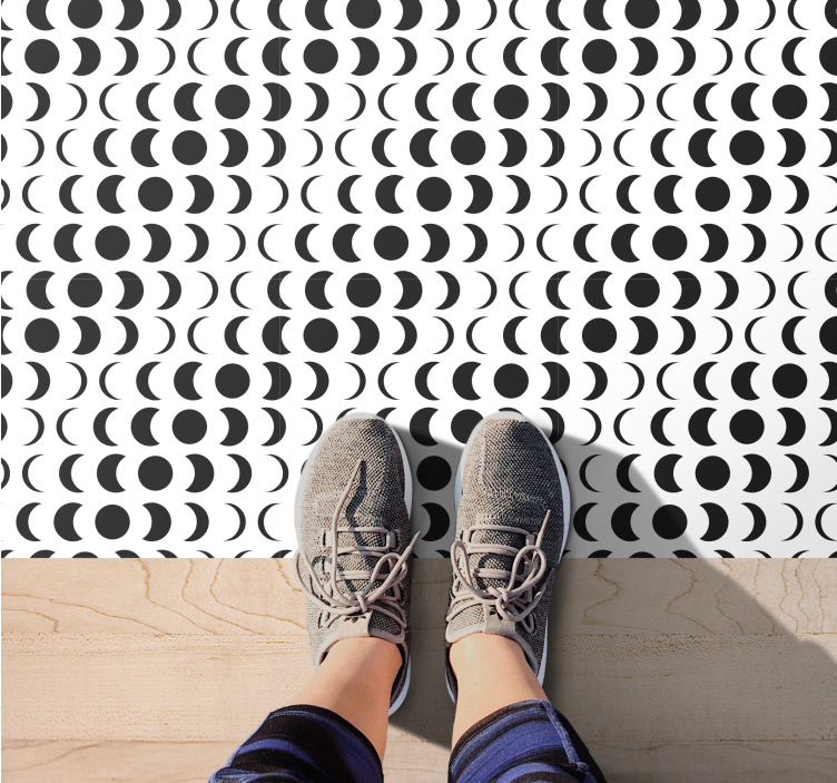 Monochrome Semicircles geometric rug - TenStickers