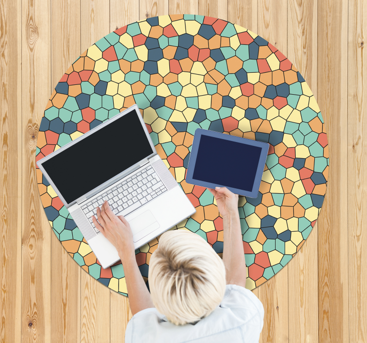 Mosaic Roundel mosaic vinyl rug - TenStickers