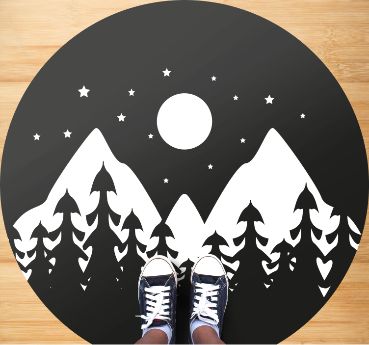 Mountain Silhouette Scene nature vinyl rug - TenStickers