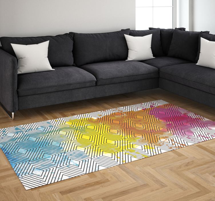 Multicolor Geometric Pattern modern rug - TenStickers