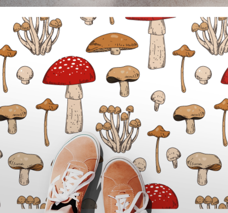 Mushroom Dreamscape nature vinyl rug - TenStickers
