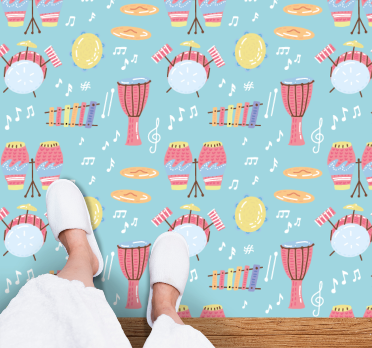 Musical Instruments Fun kids vinyl rug - TenStickers