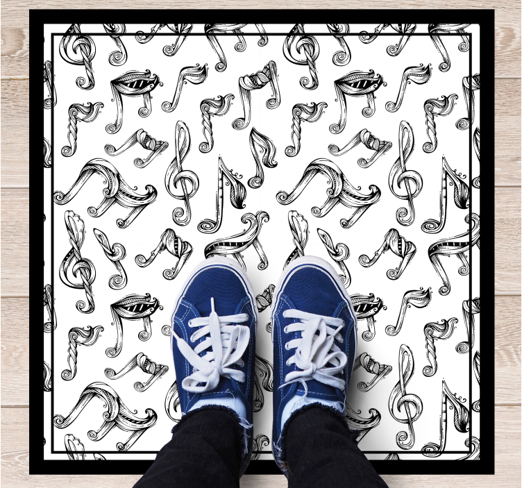 Musical Notes Concept teen vinyl rug - TenStickers